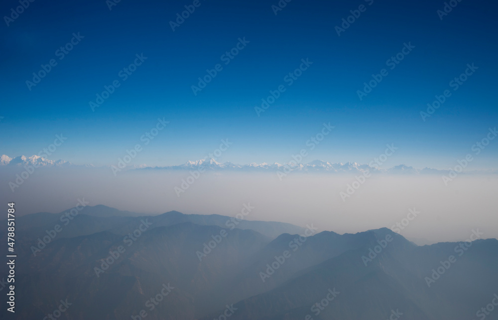 Smog in Kathmandu Valley and Himalayas Nepal