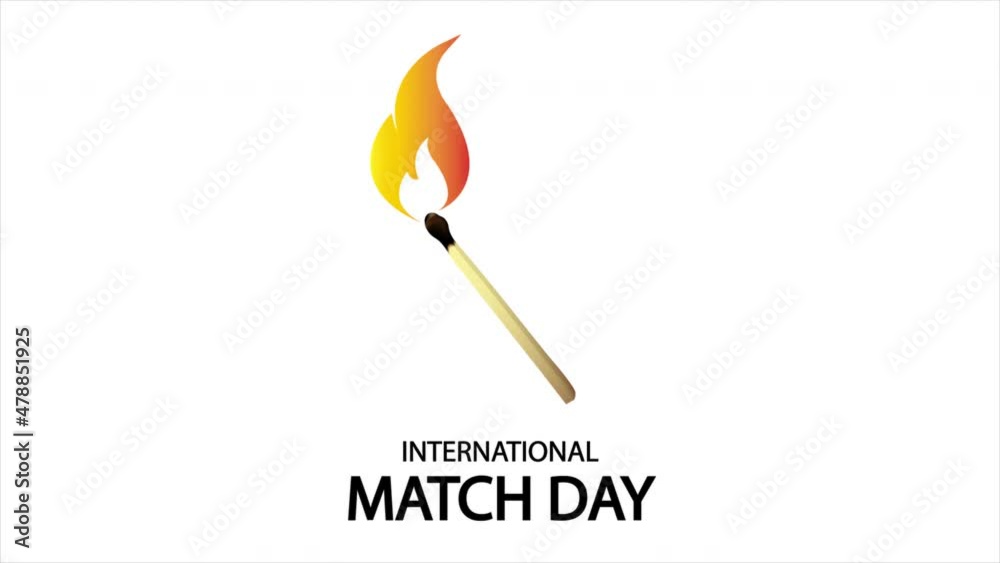 Match day poster burning match with fire, art video illustration. Match day poster burning match with fire, art video illustration.