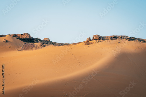 beautiful landscape of sand dunes shapes