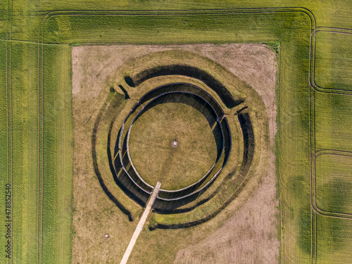 Obraz na płótnie Aerial view of the Goseck circle in Germany w salonie