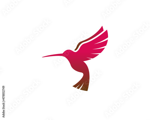 Creative Red Hummingbird Logo Vector Symbol Icon Sign Illustration