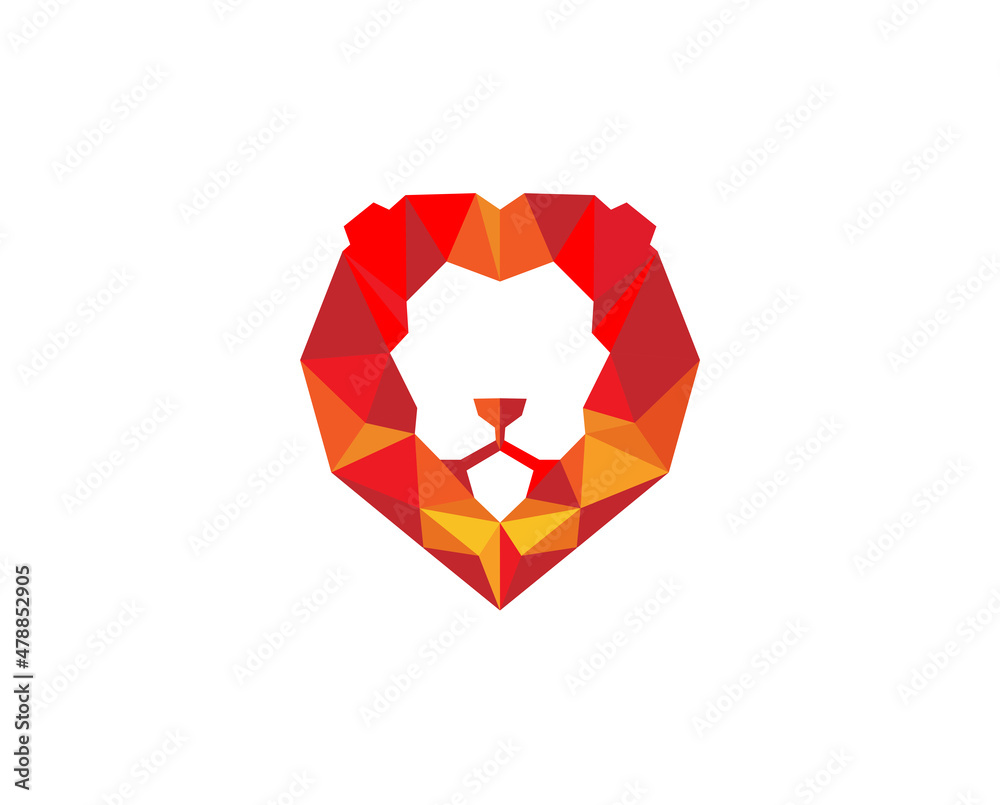 creative polygonal red lion logo vector symbol Icon sign Illustration creative polygonal red lion logo vector symbol Icon sign Illustration