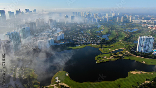 Aerial Photo The Waterways Aventura Florida