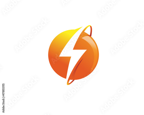 Free Download Flash Planet Circle Thunder Logo Vector Design Illustration - GFXLoad