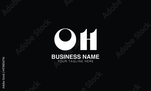 OH initials monogram letter text alphabet logo design