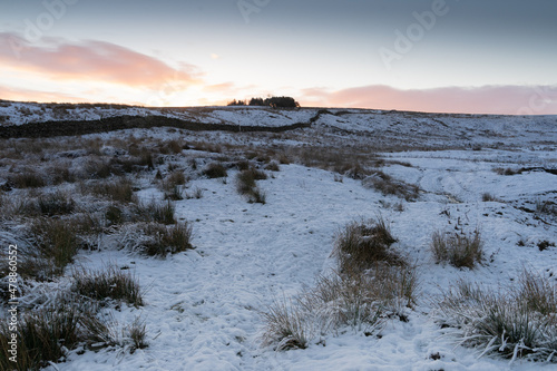 Snow covered Northumberland moorland