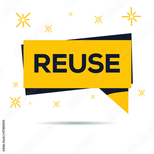 Reuse seal stamp written on concrete wall, 3d illustration.