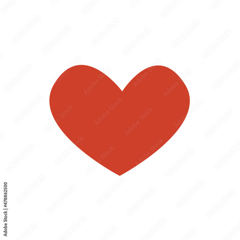 Vector simple heart on a white background