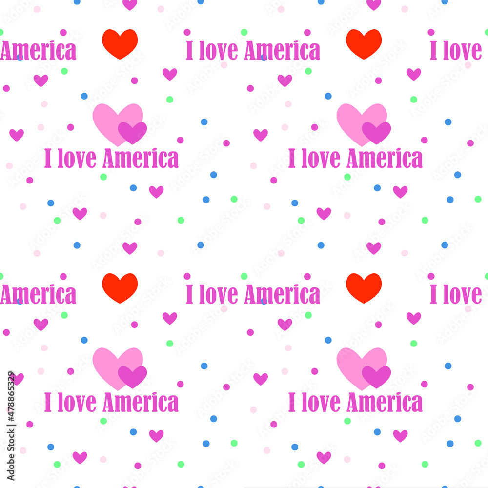 Hearts of different colors for Valentine's Day. Holiday. Love. I love America.