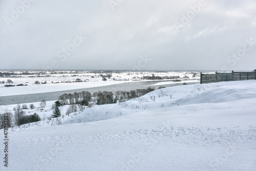 Winter view of the Oka river from the bank of the village of Konstantinovo. W © Lexis_Jan