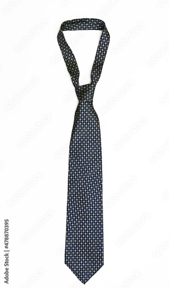 Blue silk tie isolated on white background Blue silk tie isolated on white background