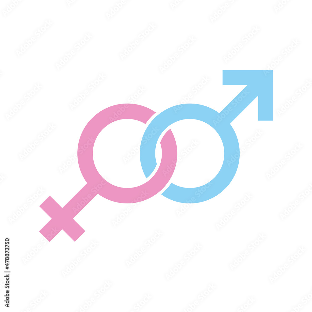 Heterosexual pair gender sign vector icon Heterosexual pair gender sign vector icon