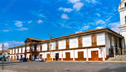 Town hall on Plaza de Armas in Jauja, the region of Junin in Peru