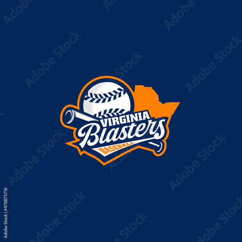 Team baseball esport logo design template