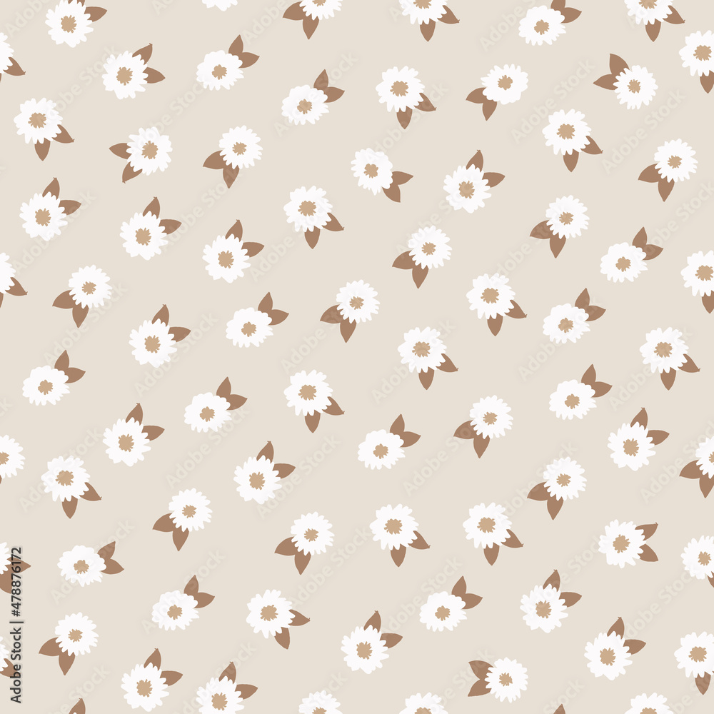 Hand drawn seamless pattern with white flowers. Vector illustration. Hand drawn seamless pattern with white flowers. Vector illustration.