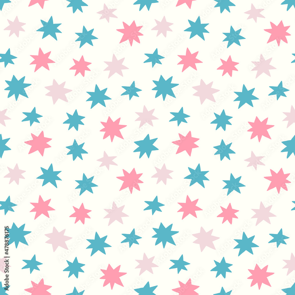 Star seamless pattern. Kid decoration. Vector illustration. Star seamless pattern. Kid decoration. Vector illustration.