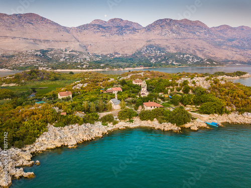 Orthodox monastery Beska on Beska islan in Lake Skadar photo