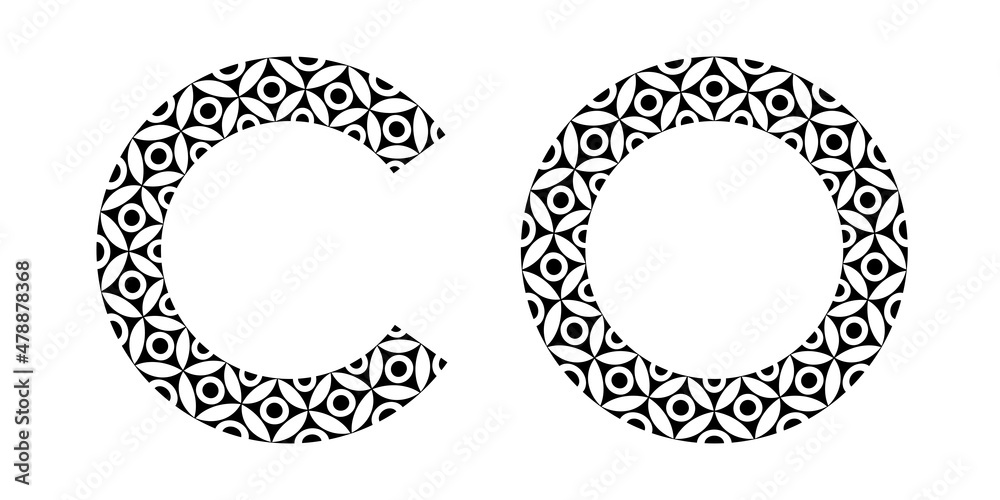 Obraz premium Letters C and O for monogram logo. Elements for design.