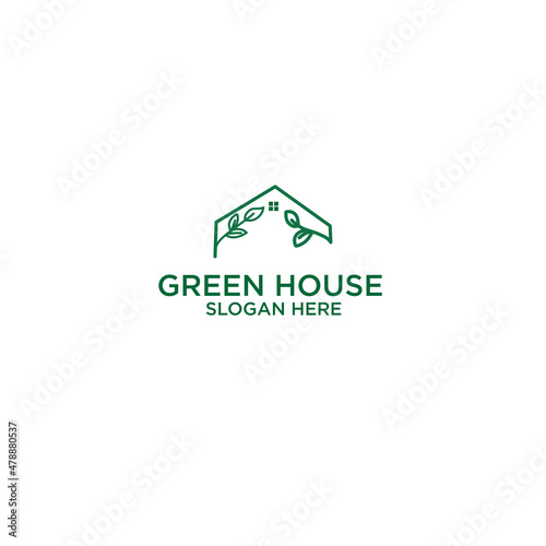 Greenhouse Leaf Logo Template Vector