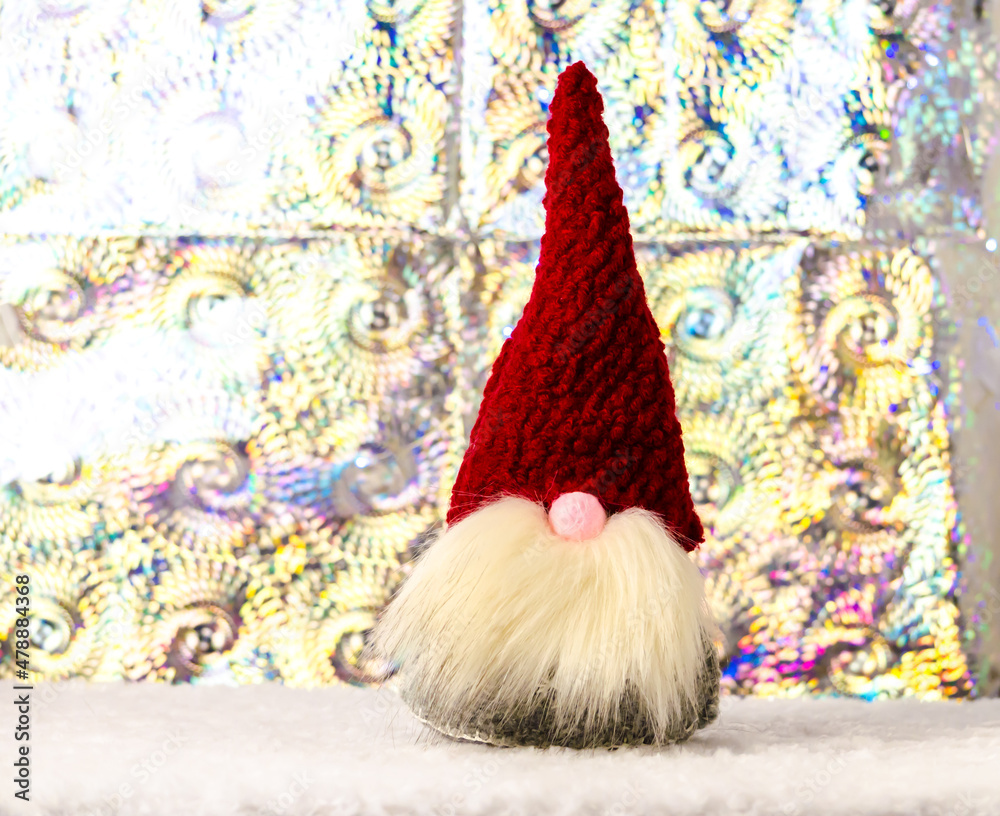 christmas new year gnomes on glowing background 2022