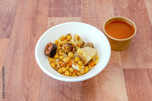 A cocido is a stew in which meats, sausages, vegetables, potatoes or carrots, legumes and other accessories are cooked together, to which some fried elements are sometimes added when serving.