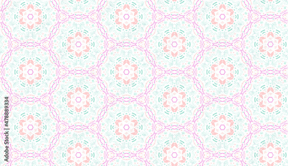 Round textile seamless pattern 