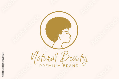 African american girl natural beauty logo