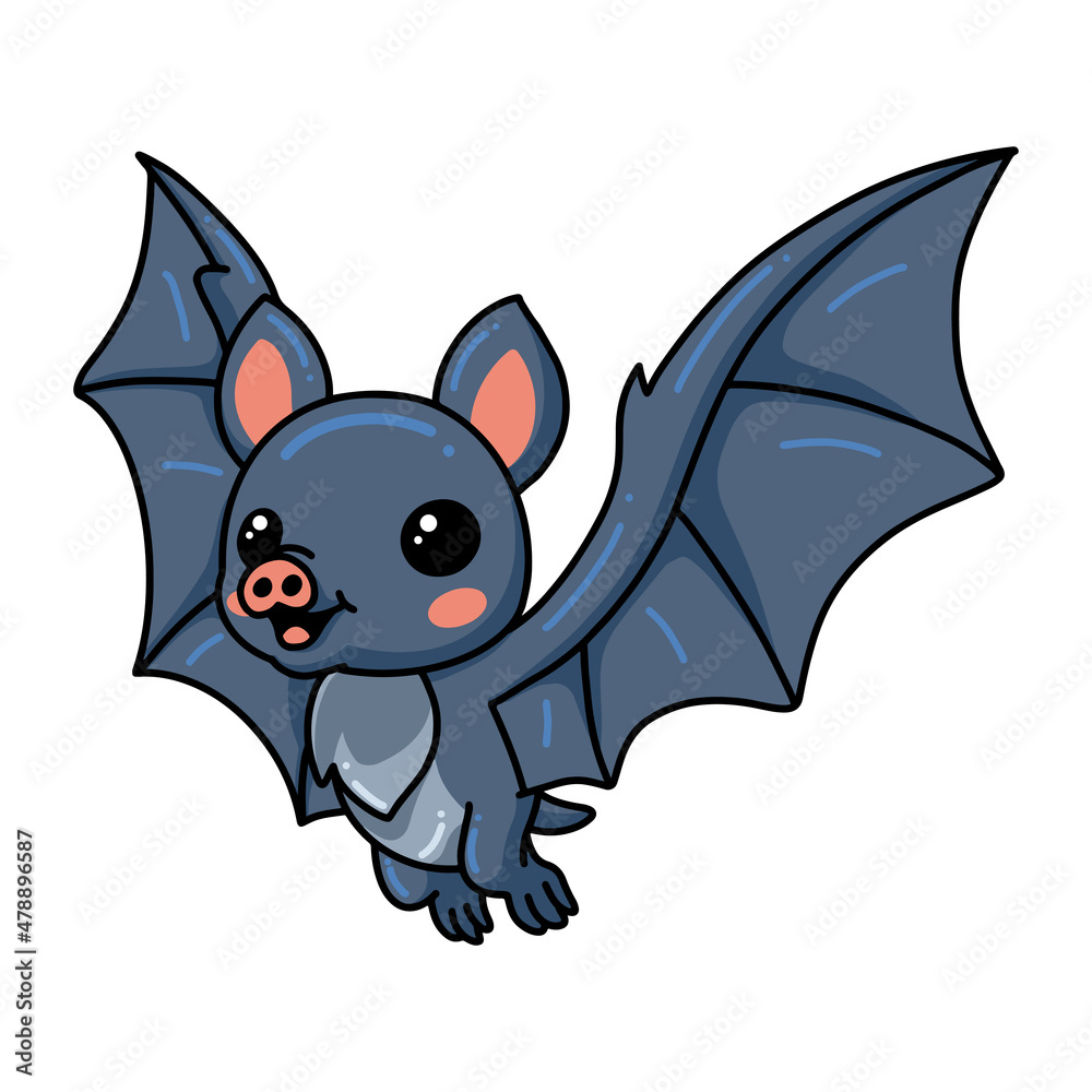 Cute little bat cartoon flying Cute little bat cartoon flying