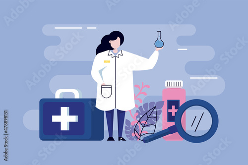 Science - The investigation woman scientist