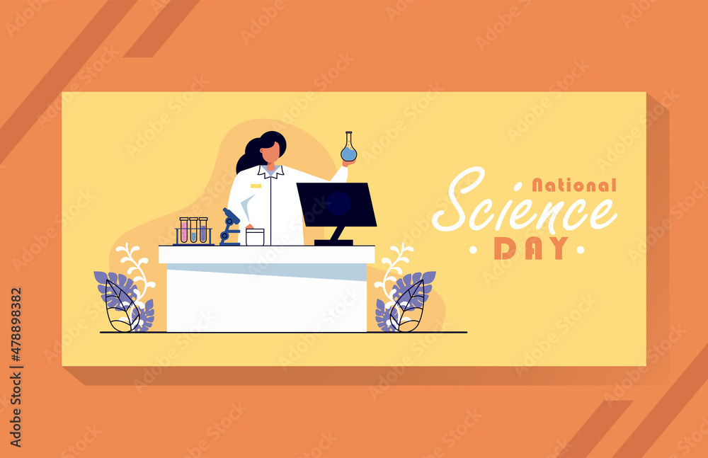 Science - scientist woman banner