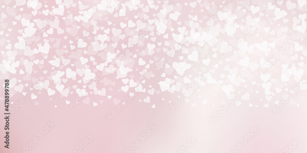 White heart love confettis. Valentine's day gradie White heart love confettis. Valentine's day gradie