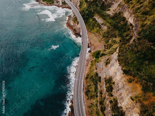 Scenic view of Seacliff Bridge, Wollongong, Australia