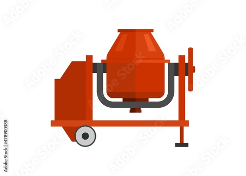 Cement mixer. Simple flat illustration.
