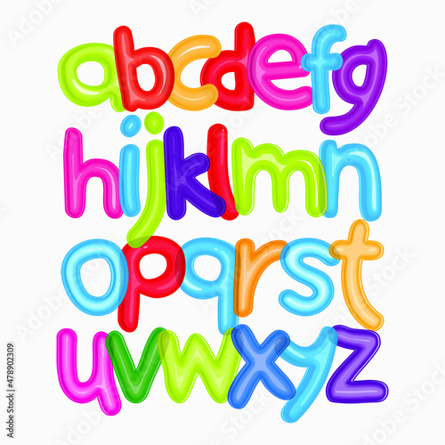 Fun style font design  childish alphabet letters vector illustration