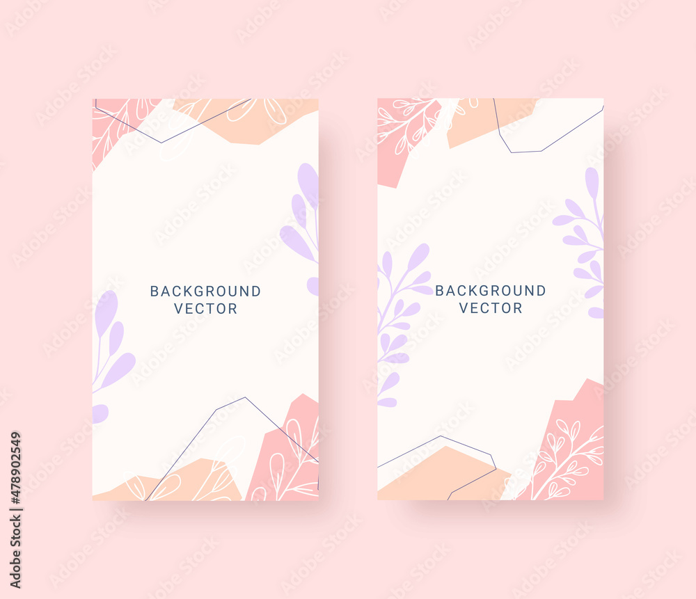 Beautiful hand drawn vertical background template