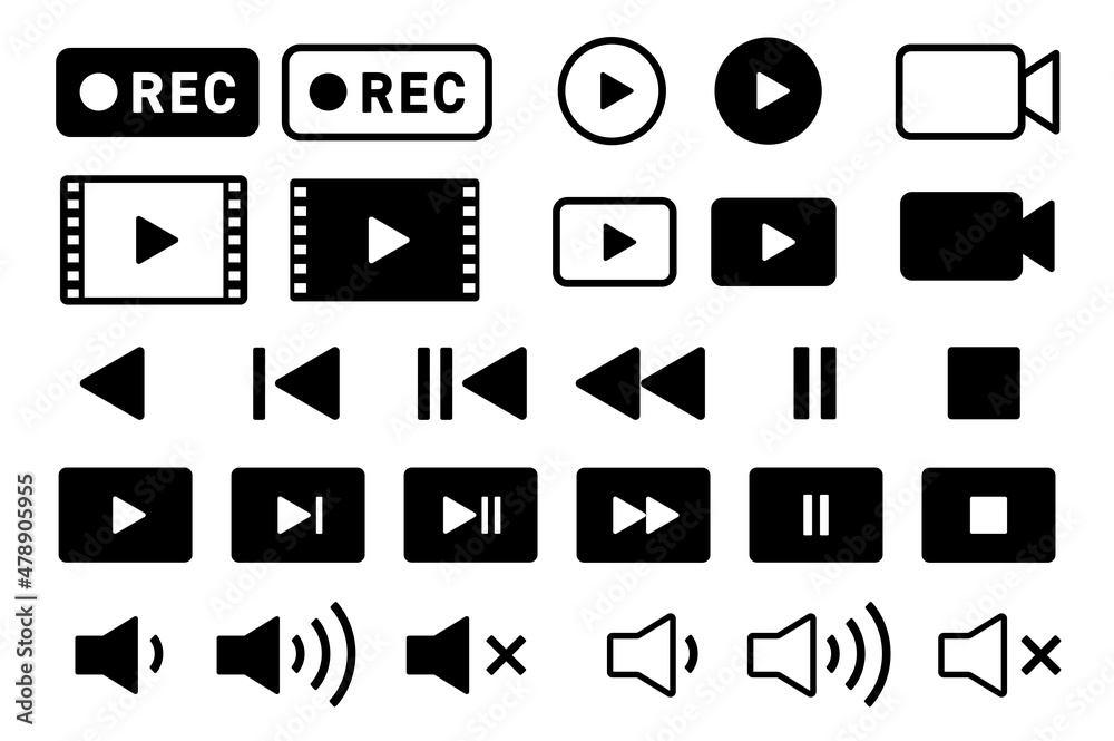 オーディオ再生ボタンのアイコン Play Button Icon Stock Vector Adobe Stock