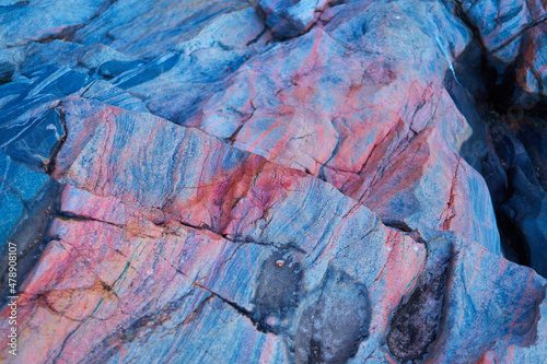 texture of natural marble pink and blue color photo