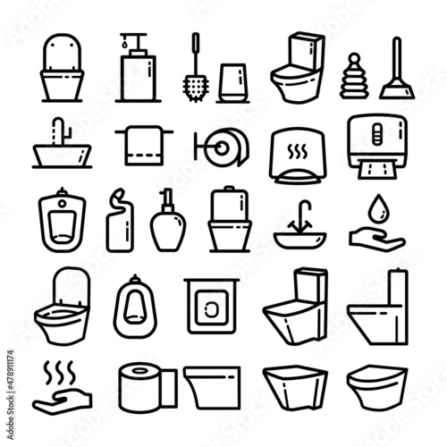 Set of toilet sanitary icons