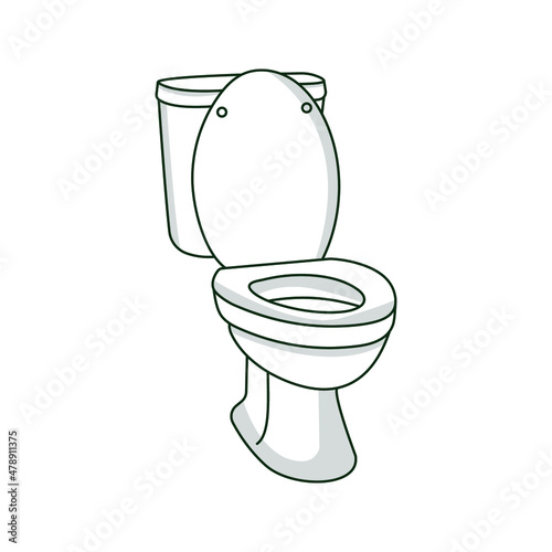 toilet sit icon. Toilet bowl cartoon drawing. vector illustration.