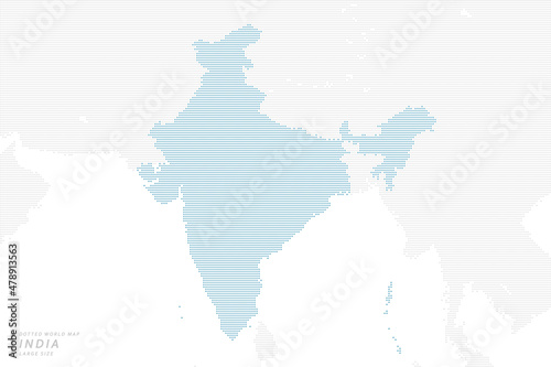 インドを中心とした、青いドットマップ。　大サイズ。 photo