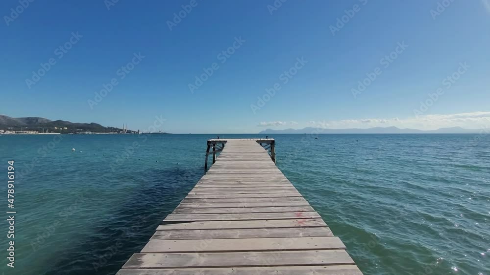 wooden jetty of alcudia beach wooden jetty of alcudia beach