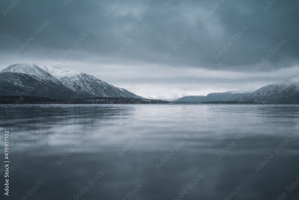 Cloudy landscape on the cold lake Cloudy landscape on the cold lake