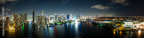 Amazing aerial panorama Downtown Miami FL USA