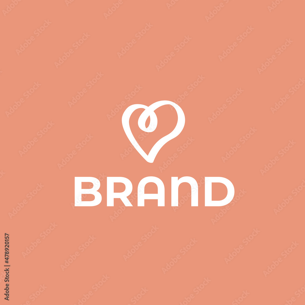 Hand Drawn Heart Logo - Vector logo suitable for background, design asset, valentines day, branding, brand identity, template, and illustration in general