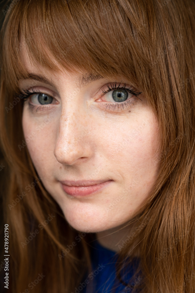 Close Up Of Red Hair Woman Smiling Close Up Of Red Hair Woman Smiling