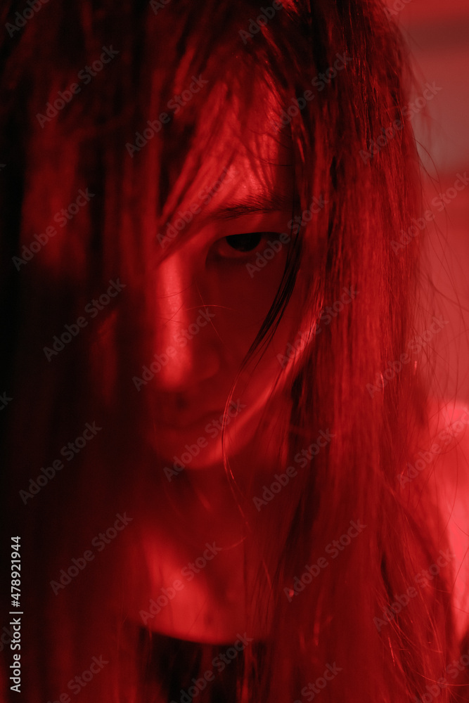 Faceless young female portrait