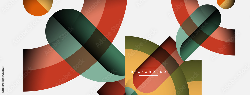 Geometric abstract background. Round shapes, circles, lines composition for wallpaper banner background or landing page Geometric abstract background. Round shapes, circles, lines composition for wallpaper banner background or landing page