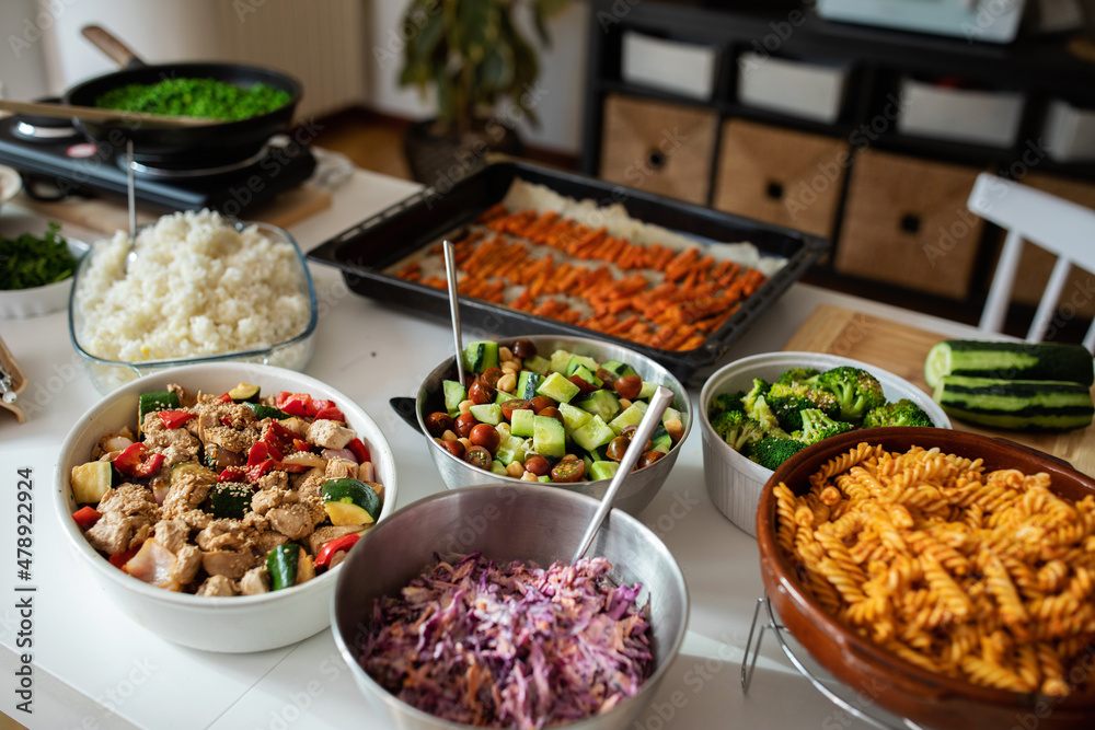 custom made wallpaper toronto digitalStill life of batch prepared food