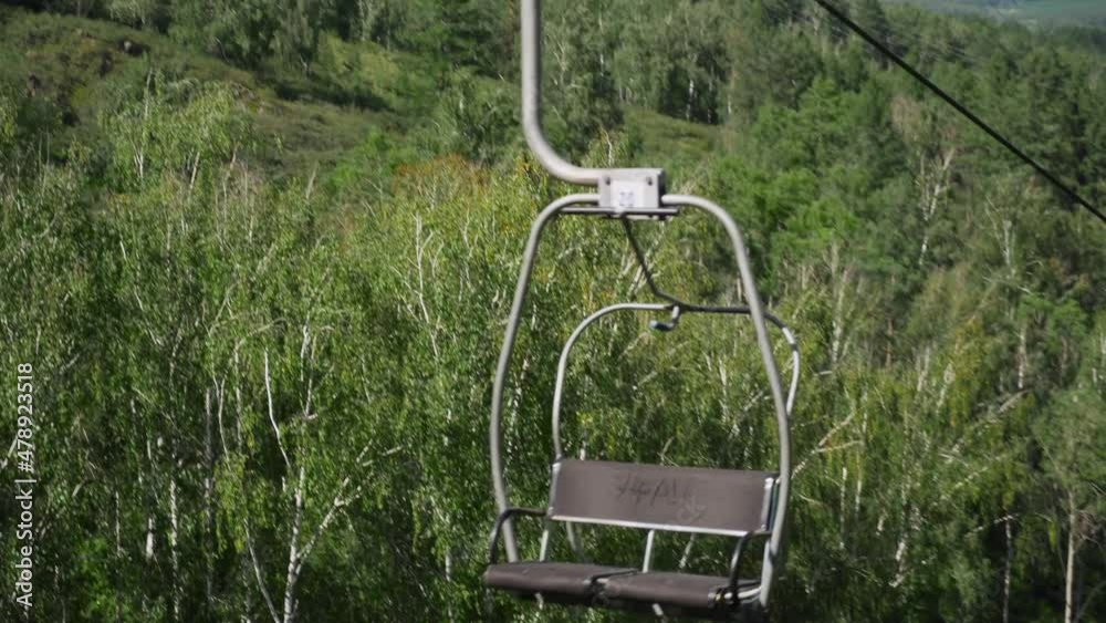 Empty chairlift in closed ski resort due to coronavirus in beautiful sunny summer season in mountains. Empty chairlift in closed ski resort due to coronavirus in beautiful sunny summer season in mountains.