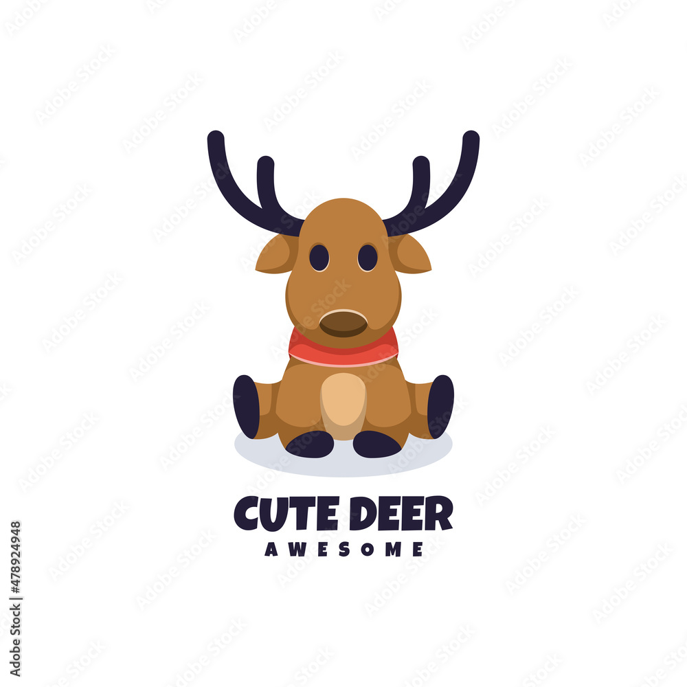 Obraz premium Illustration vector graphic of Cute Deer, good for logo design